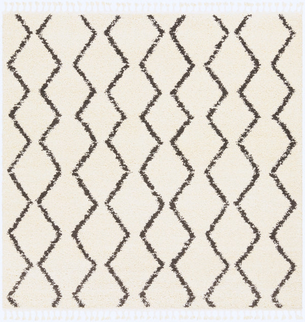 Berber Shag BBE-2303 Global Polypropylene Rug BBE2303-710SQ Charcoal, Beige 100% Polypropylene 7'10" Square