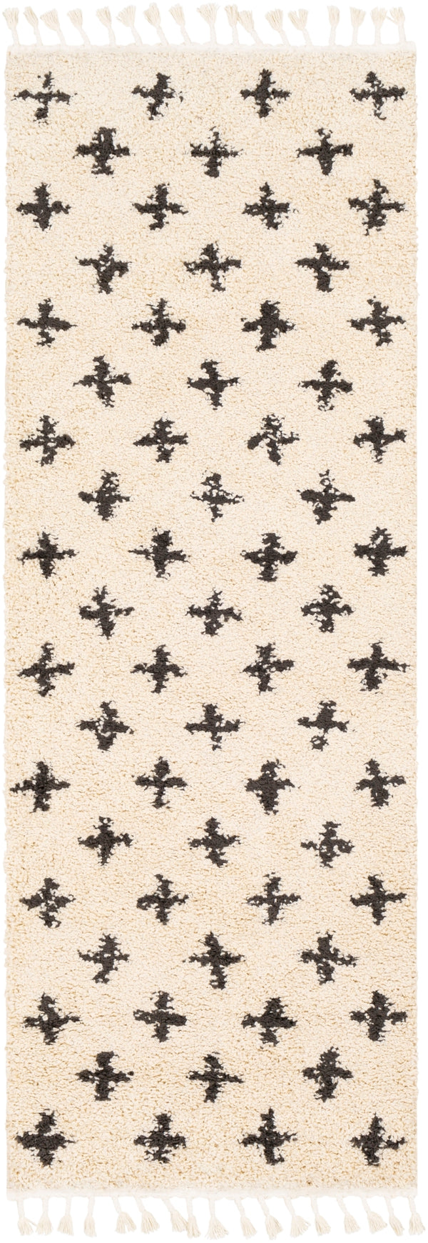 Berber Shag BBE-2310 Global Polypropylene Rug BBE2310-2773 Charcoal, Beige 100% Polypropylene 2'7" x 7'3"