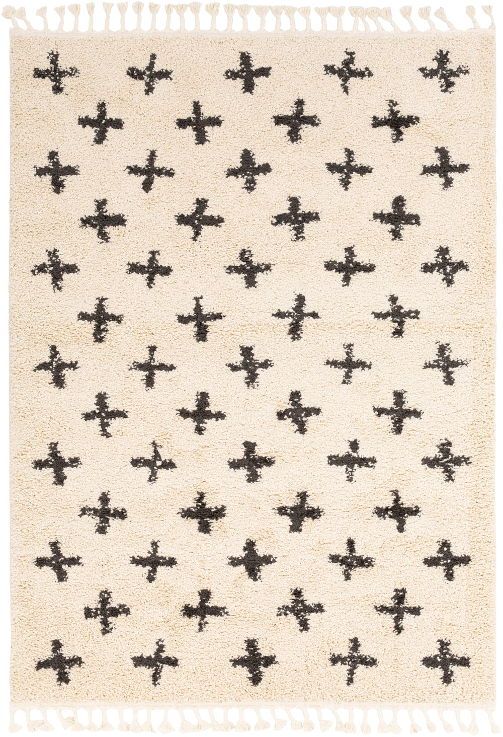 Berber Shag BBE-2310 Global Polypropylene Rug BBE2310-9212 Charcoal, Beige 100% Polypropylene 9' x 12'