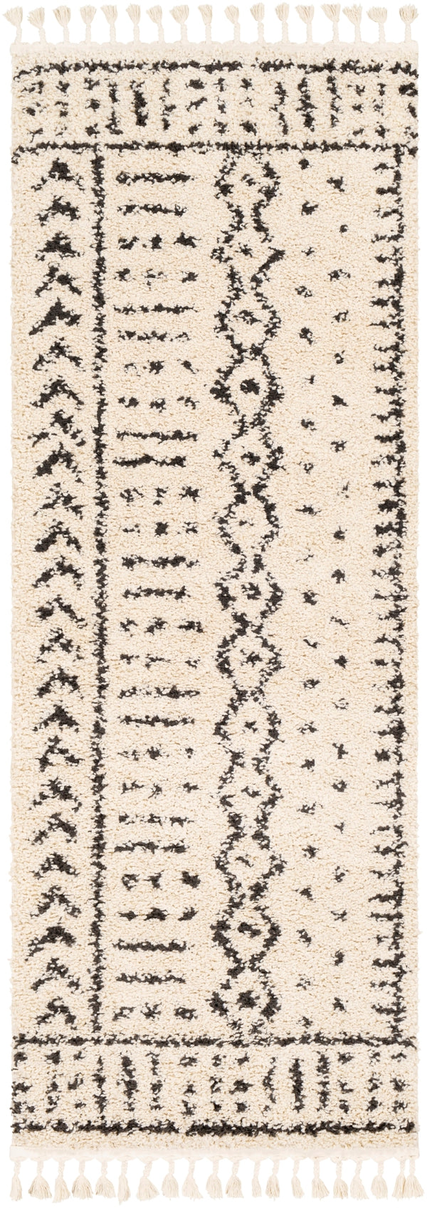 Berber Shag BBE-2311 Global Polypropylene Rug BBE2311-2773 Charcoal, Beige 100% Polypropylene 2'7" x 7'3"