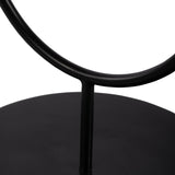 Sagebrook Home Contemporary Metal, 19"dx25"h 2-tiered Side Table W/ Mirror Top 17629 Black Iron