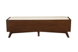 Alpine Furniture Flynn Bench, Walnut 966WAL-12 Walnut Mahogany Solids & Veneer 59 x 15 x 18.5