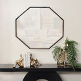 Sagebrook Home Contemporary Metal, 32x28 Octagonal Mirror, Black/gld Wb 16440 Black Metal