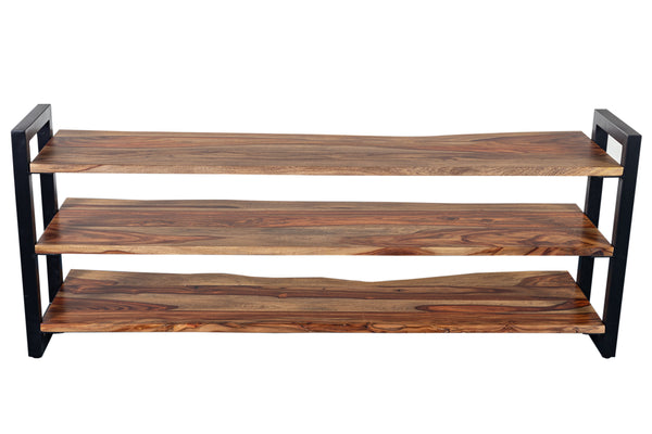 Porter Designs Manzanita Live Edge Solid Acacia Wood Natural TV Stand Brown 06-196-10-BS64H