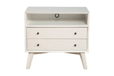Alpine Furniture Flynn Large Nightstand, White 966-W-22 Gray Mahogany Solids & Okoume Veneer 28 x 15 x 26