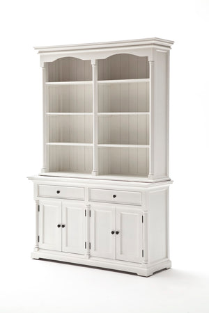 Provence Hutch Cabinet in semi-gloss paint with a smooth top coat. Solid Mahogany, Composite wood