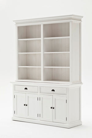 Halifax Hutch Bookcase Unit in semi-gloss paint with a smooth top coat. Solid Mahogany, Composite wood