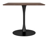 Zuo Modern Molly MDF, Steel Modern Commercial Grade Dining Table Brown, Black MDF, Steel