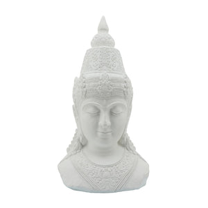 Sagebrook Home Contemporary Resin, 28"h Buddha Head, White 16096-03 White Polyresin