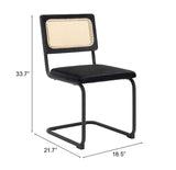 English Elm EE2858 100% Polyester, Steel, Plywood, Oak Wood, PVC Modern Commercial Grade Dining Chair Set - Set of 2 Black, Natural 100% Polyester, Steel, Plywood, Oak Wood, PVC