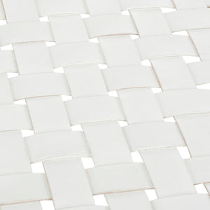 Amalia Leather Weave Bench