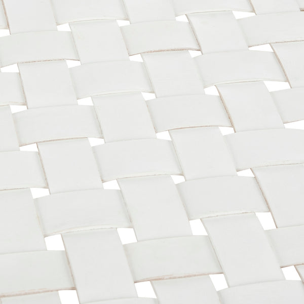 Amalia Leather Weave Bench