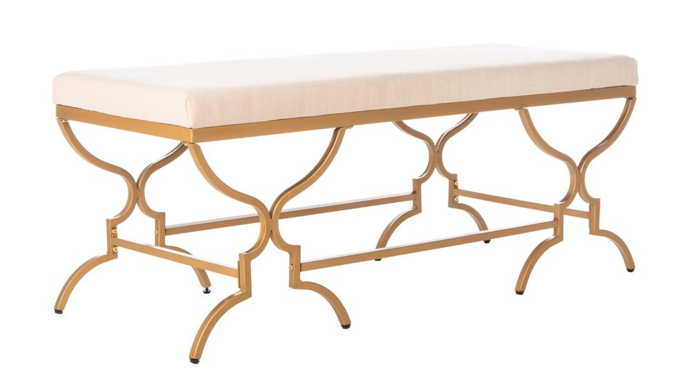 Safavieh Juliet Rectangular Bench Beige Gold BCH6203A 889048640306