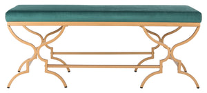 Safavieh Juliet Rectangular Bench Emerald Gold BCH6203B 889048640313