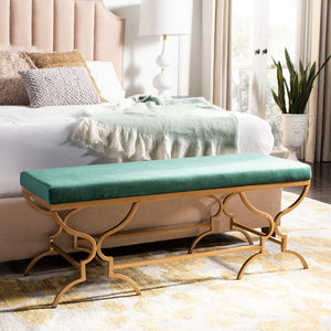 Safavieh Juliet Rectangular Bench Emerald Gold BCH6203B 889048640313