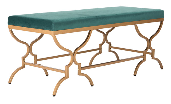 Safavieh Juliet Rectangular Bench Emerald Gold BCH6203B 889048640313