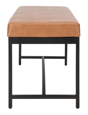 Safavieh Chase Faux Leather Bench Brown Black BCH6204A 889048651142