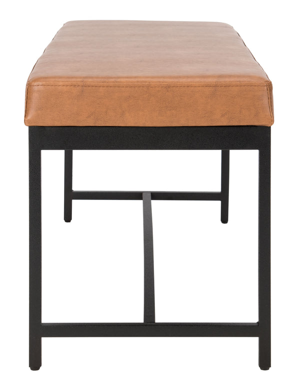 Safavieh Chase Faux Leather Bench Brown Black BCH6204A 889048651142