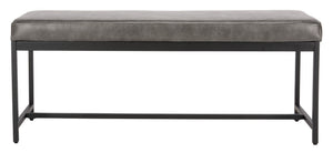 Safavieh Chase Faux Leather Bench Grey Black BCH6204B 889048651159