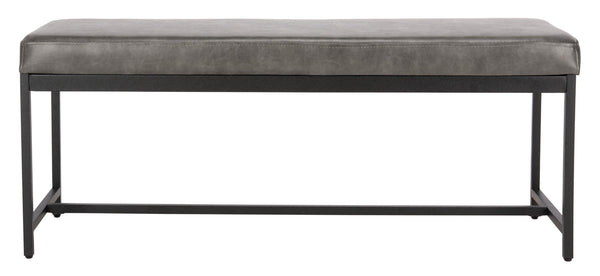 Safavieh Chase Faux Leather Bench Grey Black BCH6204B 889048651159