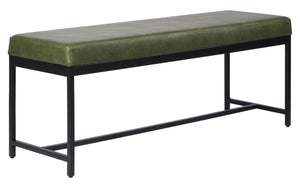 Safavieh Chase Faux Leather Bench Dark Green Black BCH6204C 889048651166