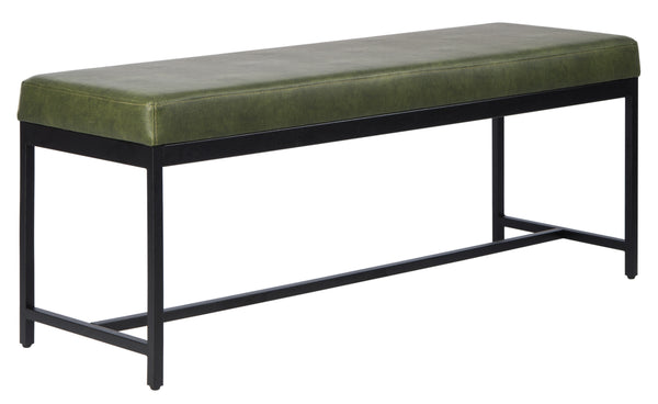Safavieh Chase Faux Leather Bench Dark Green Black BCH6204C 889048651166