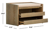 Safavieh Percy Storage Bench Rustic Oak / Beige Wood / Fabric BCH6400A 889048598485