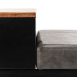 Safavieh Maruka Bench With Storage Brown / Grey Wood/Pu/Metal BCH6401A 889048503243