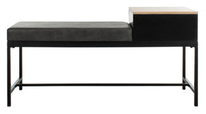 Safavieh Maruka Bench With Storage Light Grey / Grey Wood/Pu/Metal BCH6401B 889048503250