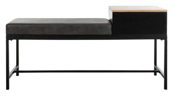 Safavieh Maruka Bench With Storage Light Grey / Grey Wood/Pu/Metal BCH6401B 889048503250