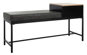 Safavieh Maruka Bench With Storage Light Grey / Grey Wood/Pu/Metal BCH6401B 889048503250