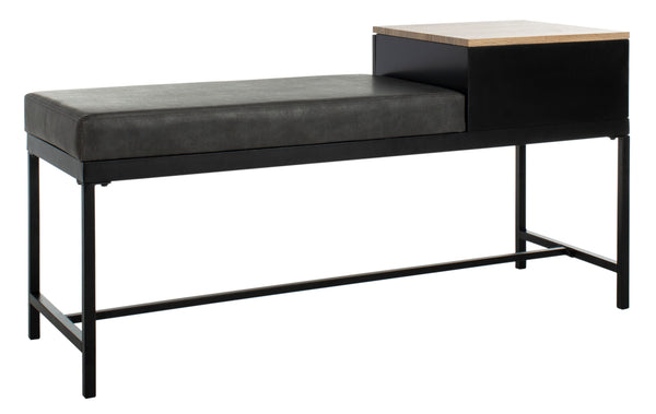 Safavieh Maruka Bench With Storage Light Grey / Grey Wood/Pu/Metal BCH6401B 889048503250