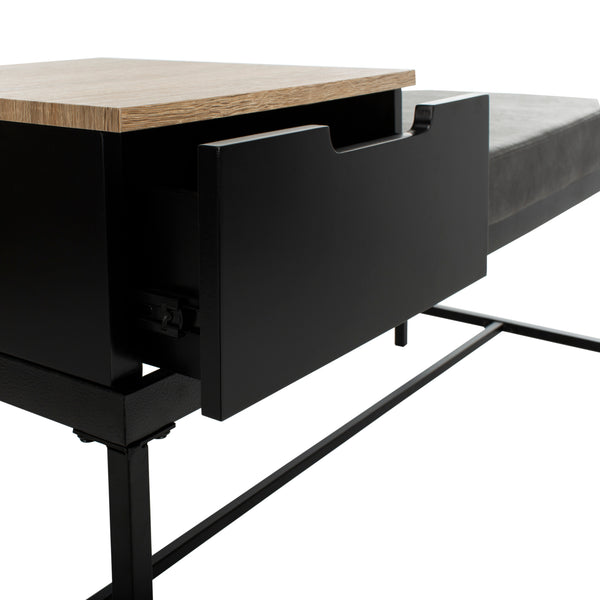 Safavieh Maruka Bench With Storage Light Grey / Grey Wood/Pu/Metal BCH6401B 889048503250