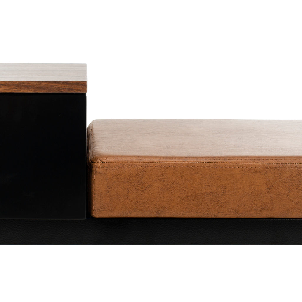 Safavieh Maruka Bench With Storage Brown / Brown Wood/Pu/Metal BCH6401C 889048503267