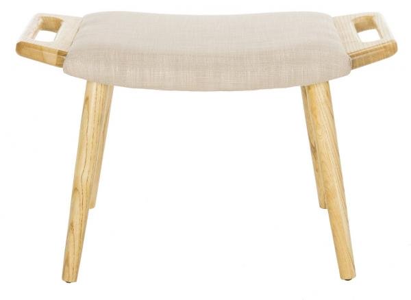 Safavieh Yara Bench Beige Natural Wood NC Coating Elm Foam Viscose Polyester BCH9500A 889048350397