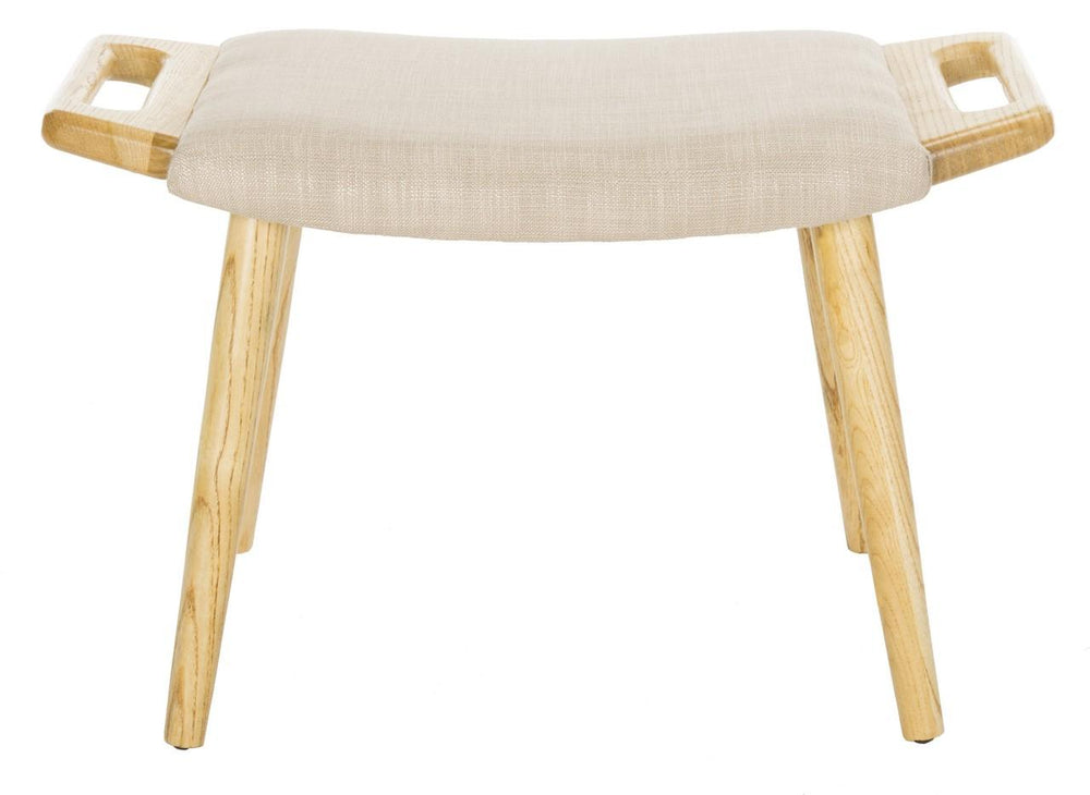 Safavieh Yara Bench Beige Natural Wood NC Coating Elm Foam Viscose Polyester BCH9500A 889048350397
