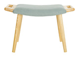 Safavieh Yara Bench Blue Natural Wood NC Coating Elm Foam Polyester Linen BCH9500B 889048350403