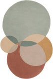 Beck BCK-1006 Modern Wool Rug BCK1006-810 Sage, Khaki, Tan, Taupe, Dark Brown 100% Wool 8' x 10'