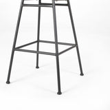Sawtelle Outdoor Wicker Barstools, Gray and Black Noble House