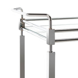Safavieh Ingrid 2 Tier Bar Cart Chrome / Glass Metal / Glass BCT8000A 889048231122