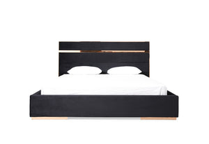 VIG Furniture Nova Domus Cartier Modern Black Velvet & Rosegold Bed VGVCBD-A002