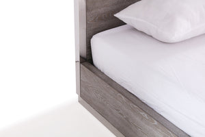 VIG Furniture Eastern King Modrest Arlene Modern Grey Elm & Stainless Steel Canopy Bed VGVCBD008A-EK