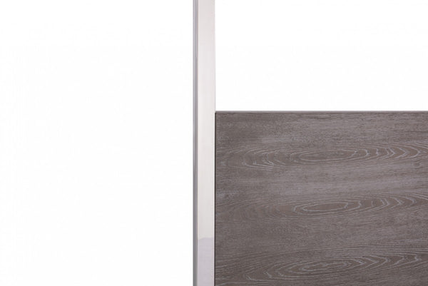 VIG Furniture Modrest Arlene Modern Grey Elm & Stainless Steel Canopy Bed VGVCBD008A VGVCBD008A