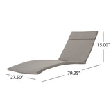 Salem Outdoor Grey Wicker Adjustable Chaise Lounge with Charcoal Cushion Noble House