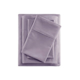 600 Thread Count Casual 60% Cotton 40% Polyester Sateen Cooling Sheet Sets w/ Huntsman Cooling Chemical in Purple