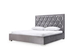 VIG Furniture Modrest Audrey Modern Grey Velvet & Stainless Steel Bed VGVCBD1801-GRY