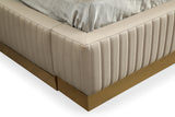 VIG Furniture Eastern King Modrest Sterling Modern Beige Bonded Leather & Gold Bed VGVCBD1901-BGE-EK