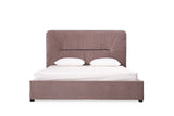 Eastern King Modrest Duke Modern Grey Velvet & Black Gun Chrome Bed