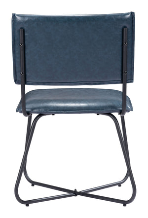 Zuo Modern Grantham 100% Polyurethane, Steel, Plywood Modern Commercial Grade Dining Chair Set - Set of 2 Dark Blue 100% Polyurethane, Steel, Plywood