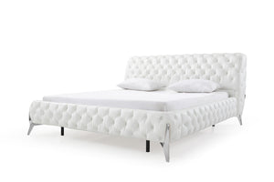 VIG Furniture Eastern King Modrest Legend Modern White Bonded Leather Bed VGVCBD8111-WHT-EK